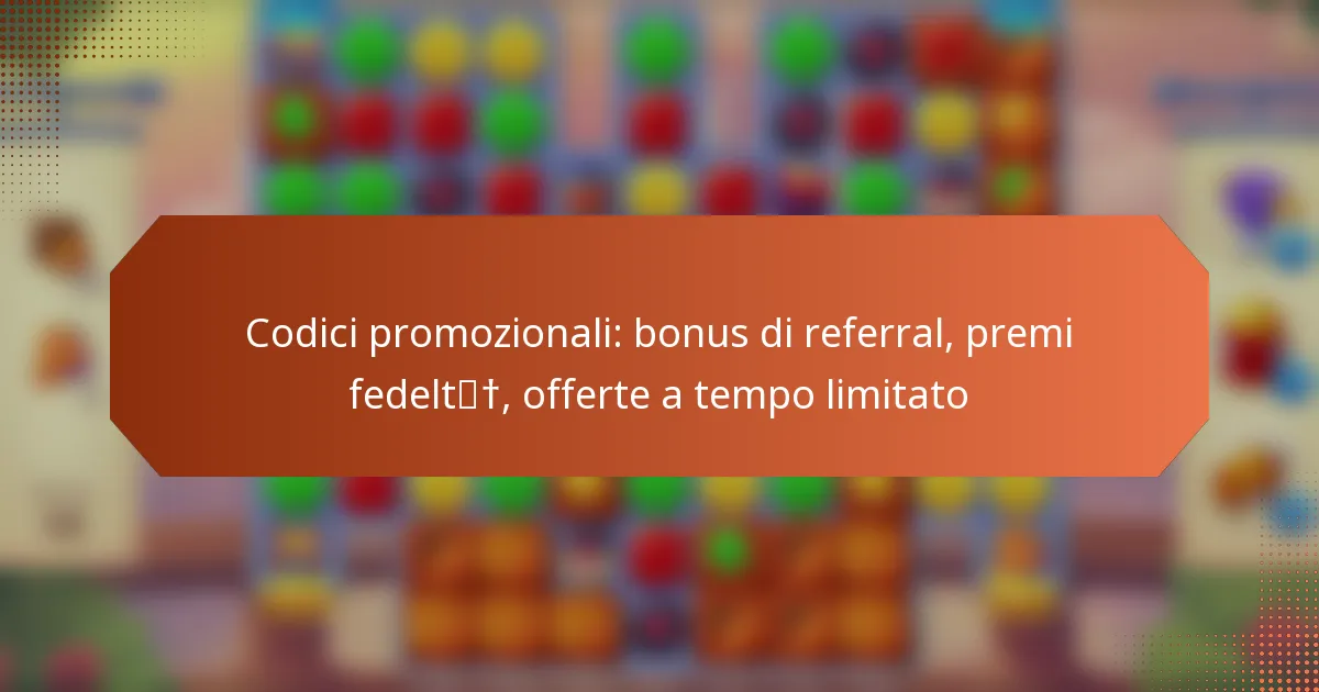 Codici promozionali: bonus di referral, premi fedeltà, offerte a tempo limitato