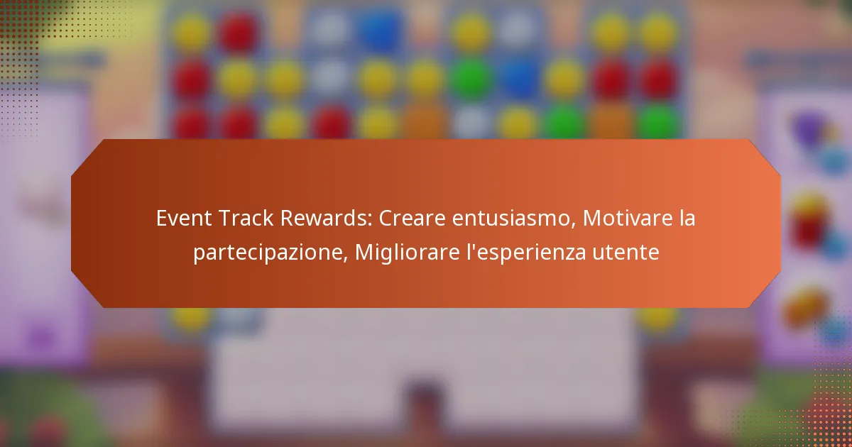 Event Track Rewards: Creare entusiasmo, Motivare la partecipazione, Migliorare l’esperienza utente