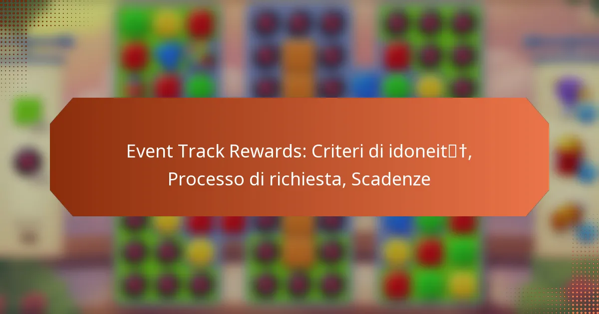 Event Track Rewards: Criteri di idoneità, Processo di richiesta, Scadenze