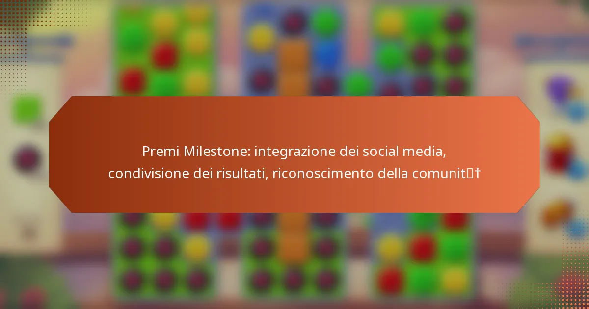 Premi Milestone: integrazione dei social media, condivisione dei risultati, riconoscimento della comunità