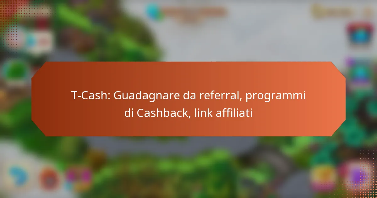 T-Cash: Guadagnare da referral, programmi di Cashback, link affiliati